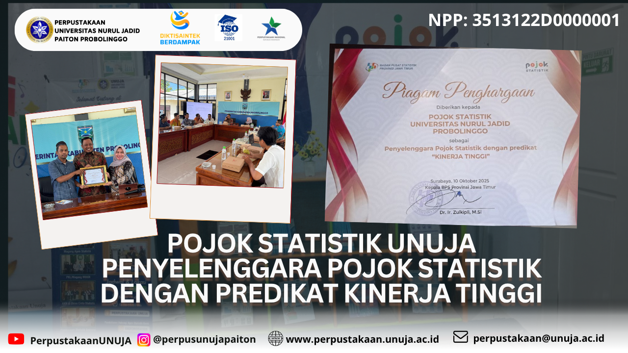 pojok-statistik-unuja-raih-penghargaan-kinerja-tinggi-dari-bps-jawa-timur